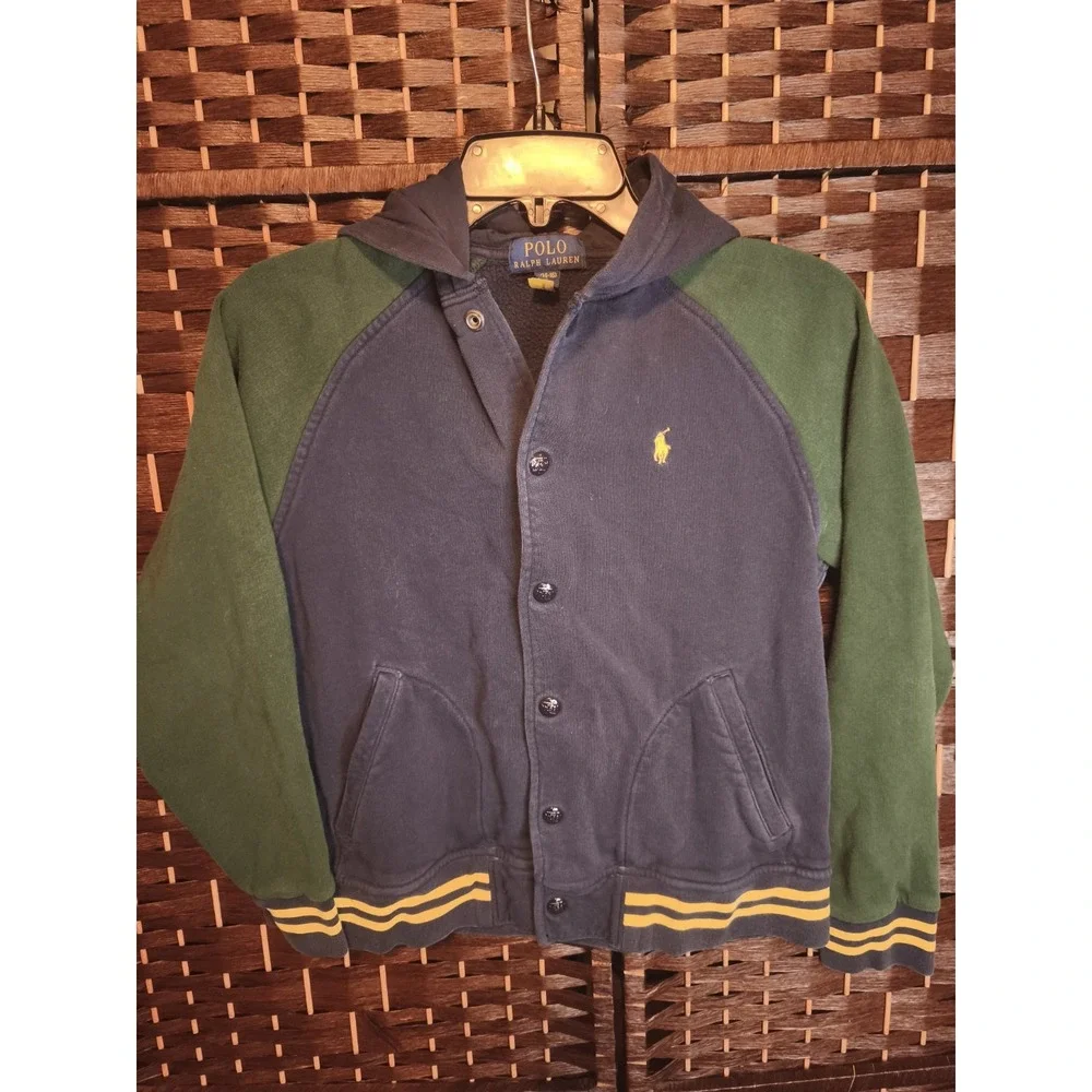 POLO RALPH LAUREN Color Blocked Fleece Baseball Jacket Size Youth‎ Size L 14/16